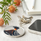 噴火火山アーモダントイラストレーション キーホルダー (側面)