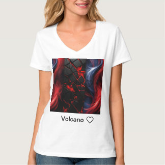 噴火火山グラフィックTシャツ Tシャツ