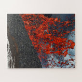 噴火火山火口からの熱い溶岩の飛沫 ジグソーパズル (横)