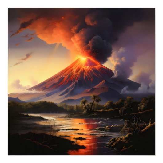 噴火火山 フォトプリント            (正面)