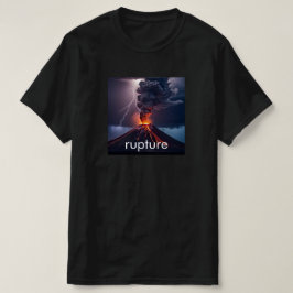 噴火火山+稲妻-パーソナライズされた黒 Tシャツ