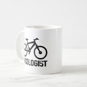 嚢胞サイクリング誕生日クール自転車愛好家おもしろい コーヒーマグカップ (正面左)