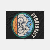 嚢胞医おもしろい自転車サイクリングヴィンテージプレゼント フリースブランケット (正面(横))