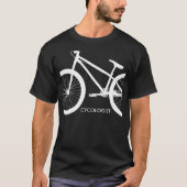 嚢胞専門医ホワイト自転車シルエット Tシャツ (正面)