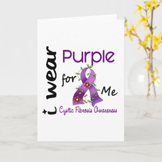 嚢胞性線維症私は私のための紫色を43身に着けています カード (黄色い花)