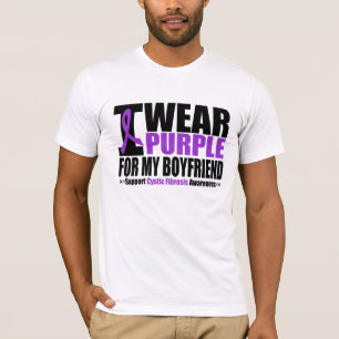 嚢胞性線維症私は私のボーイフレンドのための紫色を身に着けています Tシャツ