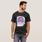 嚢胞性線維症認識度漂白レインボーパープル Tシャツ (正面フル)