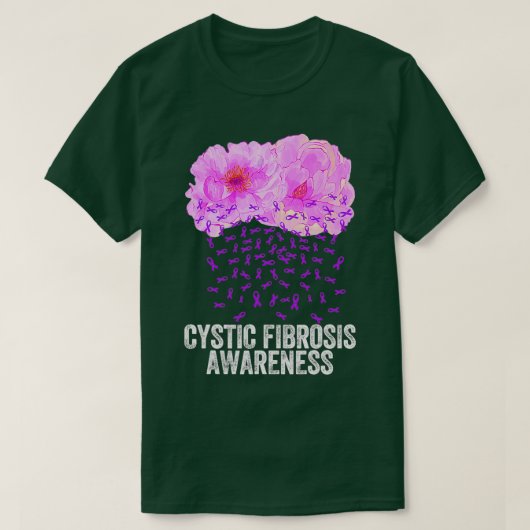 嚢胞性線維症認識度衣装アネモネリボン Tシャツ (デザイン正面)