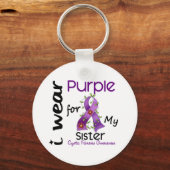 嚢胞性線維症I衣服紫のために私の妹43 キーホルダー (正面)