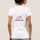 嚢胞文字付ピンク自転車 Tシャツ (裏面)