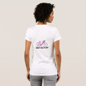 嚢胞文字付ピンク自転車 Tシャツ (裏面フル)