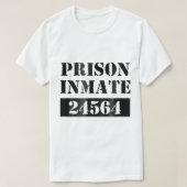 囚人の衣装オレンジ色の刑務所の制服ハロウィーンJ Tシャツ (デザイン正面)