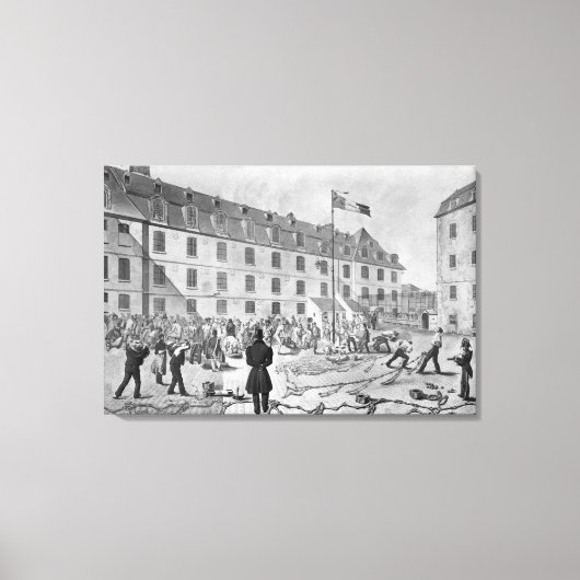 囚人の足枷の準備 キャンバスプリント (正面)