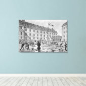 囚人の足枷の準備 キャンバスプリント (インサイチュ (ウッドフロア))