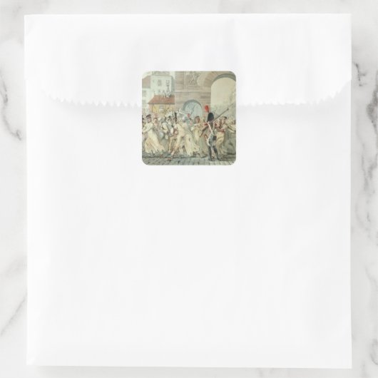 囚人ロシアのが大通りでパレード スクエアシール (バッグ)