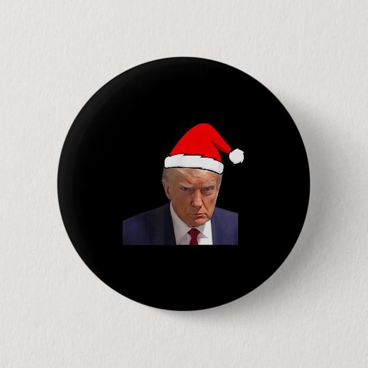 囚人写真 トランプ 写真 - 面白い クリスマスの囚人写真 缶バッジ (正面)