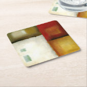 四つのカラフル長方形バイチャリカリアザリス スクエアペーパーコースター (アングル)