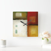 四つのカラフル長方形バイチャリカリアザリス スクエア壁時計 (ホーム)