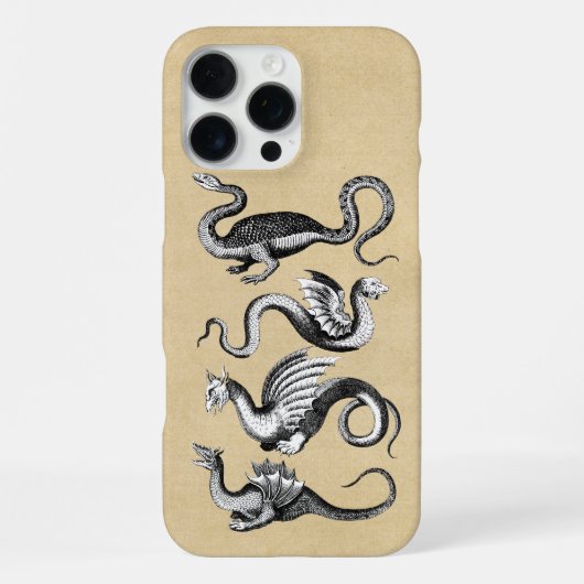 四つのドラゴン セピア iPhoneケース (裏面)