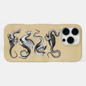 四つのドラゴン セピア iPhoneケース (裏面横)