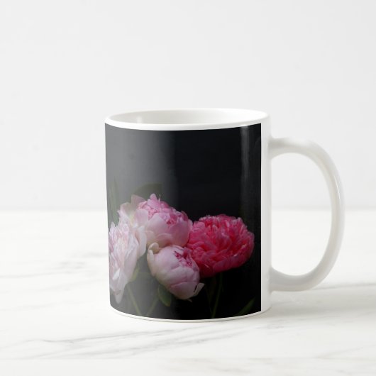 四つのピンクの芍薬 コーヒーマグカップ (右)