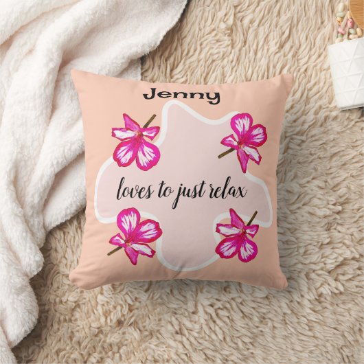 四つのフローラピンク色の花 クッション (ブランケット)