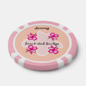 四つのフローラピンク色の花 ポーカーチップ (シングル)