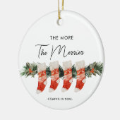 四つのメリーストッキングの家族が セラミックオーナメント (左)