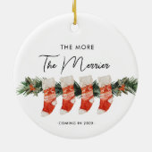 四つのメリーストッキングの家族が セラミックオーナメント (裏面)