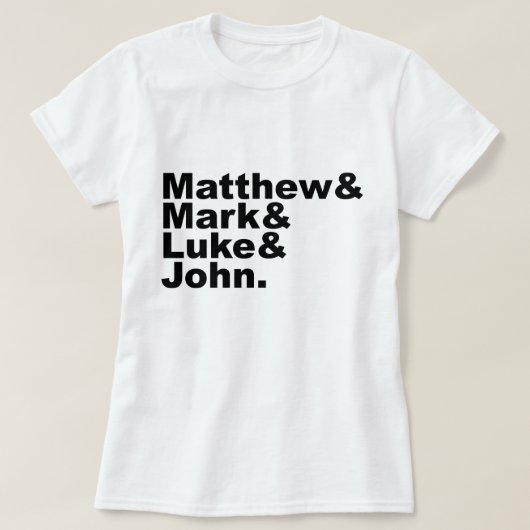四つの福音書 – マタイ&マーク&ルカ&ヨハネの聖書 Tシャツ (デザイン正面)