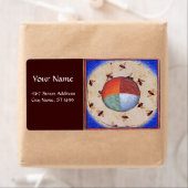 四つの要素を持つミツバチのダンス ラベル (インサイチュ)