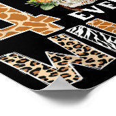 四つの野生のサファリ４歳誕生日Bのおばあちゃん ポスター (角)