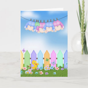 四つ子のお祝い カード