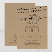 四つ子 シップ＆シー ワイン＆ビール お祝い 招待状 (正面/裏面)