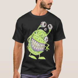 四つ眼の緑のエイリアンモンスター Tシャツ
