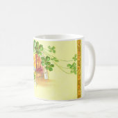 四つ葉のクローバーと馬蹄形 コーヒーマグカップ (正面右)