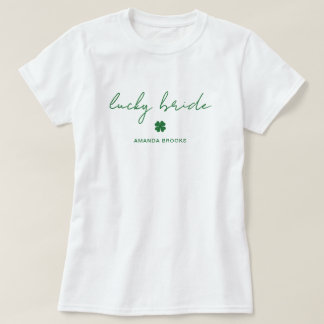 四つ葉のクローバーのラッキーブライド バチェラーette tシャツ