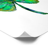 四つ葉のクローバーの水色 ポスター (角)