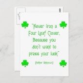 四つ葉のクローバーをアイロンで….. ポストカード (正面/裏面)