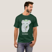 四つ葉のクローバーを持つ象Tシャツ Tシャツ (正面フル)