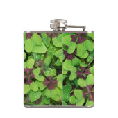 四つ葉のクローバー、ソレル、露のパッチ フラスク (裏面)