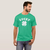 四つ葉のクローバー ラッキー St. Patrick's Day Tシャツ (正面フル)