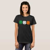 四つ葉クローバーアイルランド国旗 Tシャツ (正面フル)