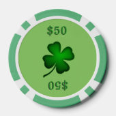 四つ葉クローバーグリーン ポーカーチップ (裏面)