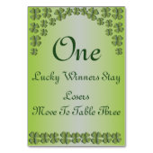 四つ葉クローバーラッキーアイリッシュテーブルカード テーブルナンバー (裏面)