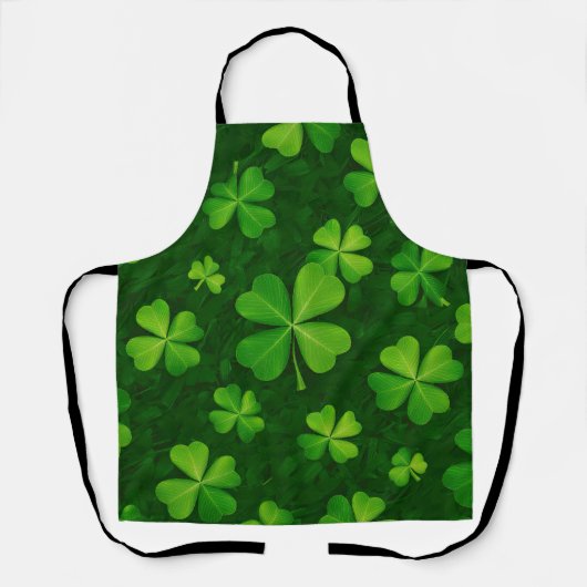 四つ葉クローバー模様 エプロン (正面)