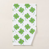 四つ葉クローバー模様 バスタオルセット (ハンドタオル)