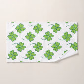 四つ葉クローバー模様 バスタオルセット (ハンドタオル)