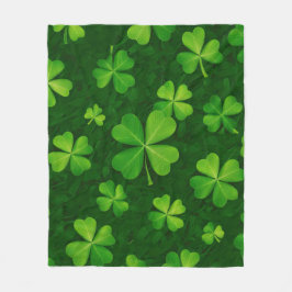 四つ葉クローバー模様 フリースブランケット