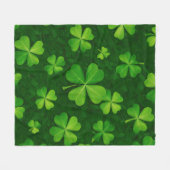 四つ葉クローバー模様 フリースブランケット (正面(横))